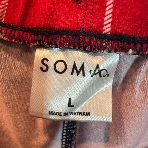 SOMA Mens Navy Red Pajama Set Size Lg Cotton Modal Blend SOFT - Picture 6 of 11